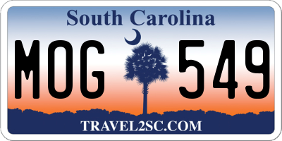SC license plate MOG549