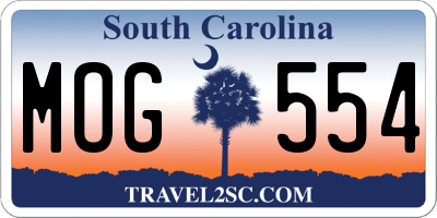 SC license plate MOG554