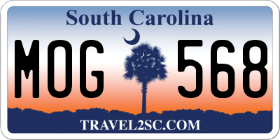 SC license plate MOG568