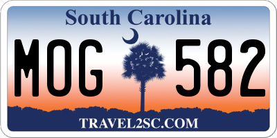 SC license plate MOG582