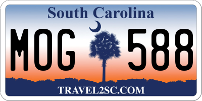 SC license plate MOG588