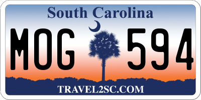 SC license plate MOG594