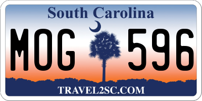 SC license plate MOG596