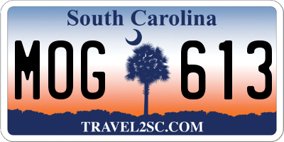 SC license plate MOG613
