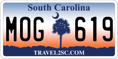 SC license plate MOG619