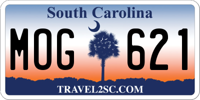 SC license plate MOG621