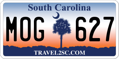 SC license plate MOG627
