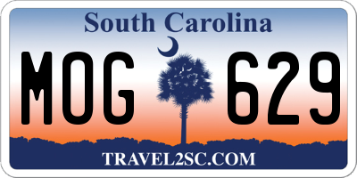 SC license plate MOG629