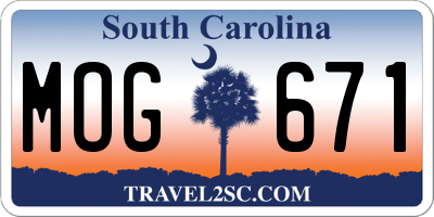 SC license plate MOG671