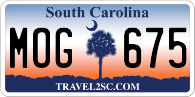 SC license plate MOG675