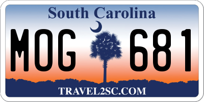 SC license plate MOG681