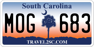 SC license plate MOG683