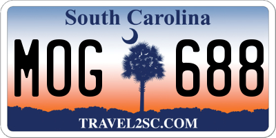 SC license plate MOG688