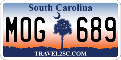 SC license plate MOG689
