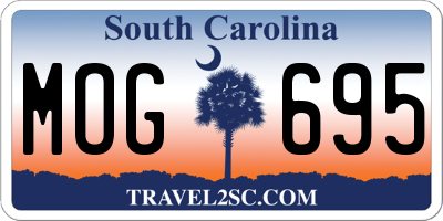 SC license plate MOG695