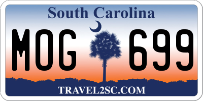 SC license plate MOG699