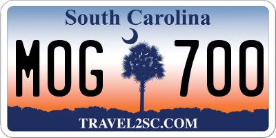 SC license plate MOG700