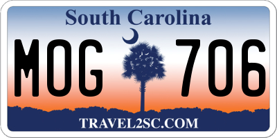 SC license plate MOG706