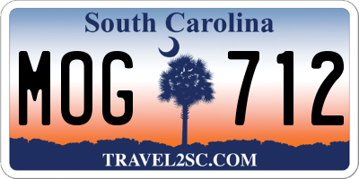 SC license plate MOG712