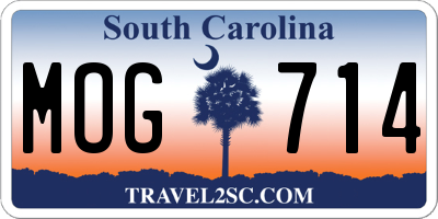 SC license plate MOG714