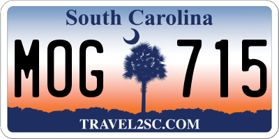 SC license plate MOG715