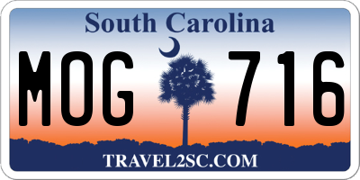 SC license plate MOG716