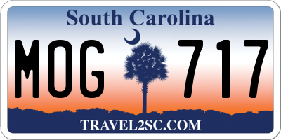SC license plate MOG717
