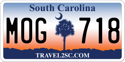 SC license plate MOG718