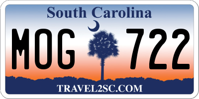 SC license plate MOG722