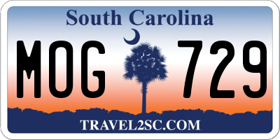 SC license plate MOG729