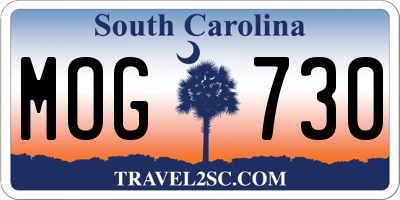 SC license plate MOG730
