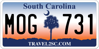 SC license plate MOG731