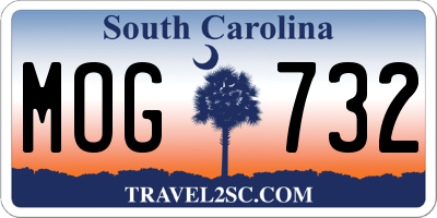 SC license plate MOG732
