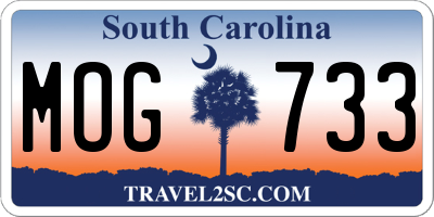 SC license plate MOG733
