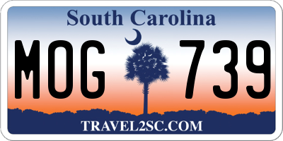 SC license plate MOG739