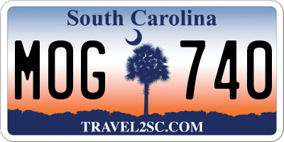 SC license plate MOG740