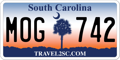 SC license plate MOG742
