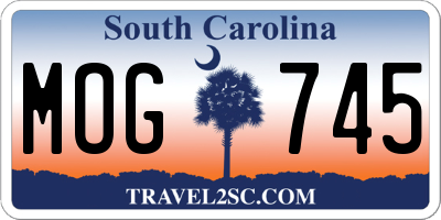 SC license plate MOG745