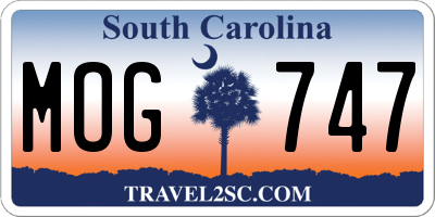 SC license plate MOG747