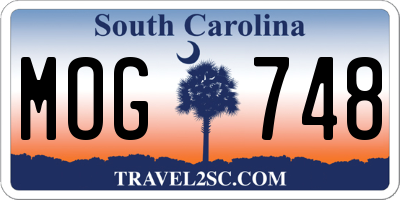 SC license plate MOG748