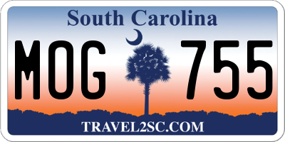 SC license plate MOG755