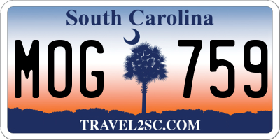 SC license plate MOG759