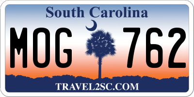 SC license plate MOG762