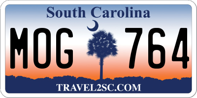 SC license plate MOG764