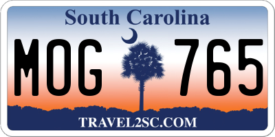 SC license plate MOG765