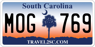 SC license plate MOG769