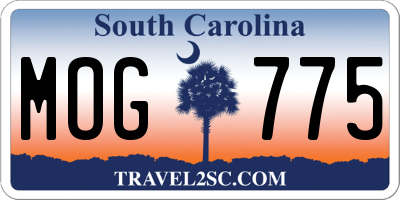 SC license plate MOG775