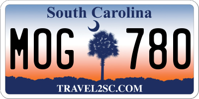 SC license plate MOG780