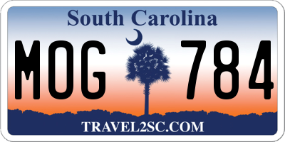 SC license plate MOG784