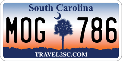 SC license plate MOG786